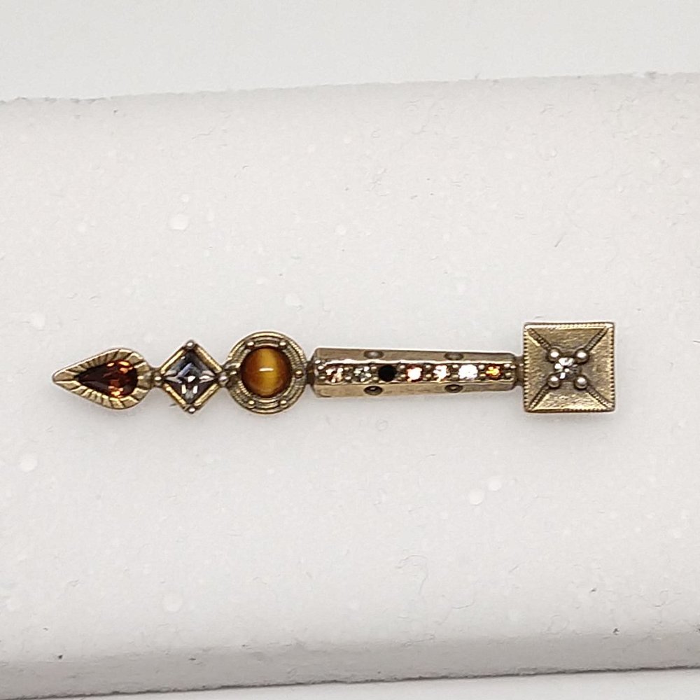Patricia Locke Gold Tone Brooch/Pin Swarovski